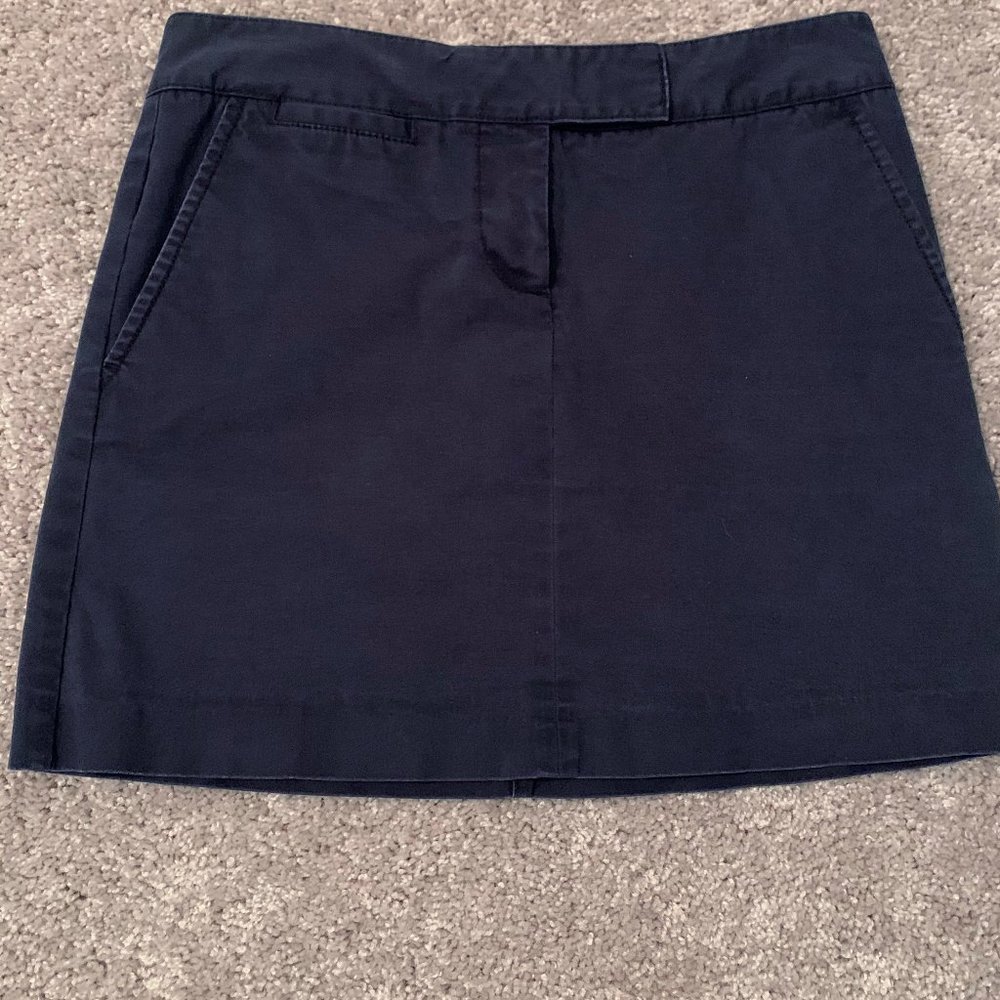 J. Crew Navy Chino Skirt